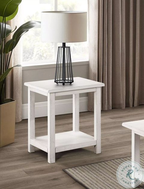 Payne Distressed White End Table From Coaster Furniture | Coleman Furniture with Design Inspiration Featuring the Payne 2-Piece Distressed White Table Set